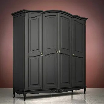Шкаф Classico Italiano Тиволи, 4-дверный, черный, B804/BL