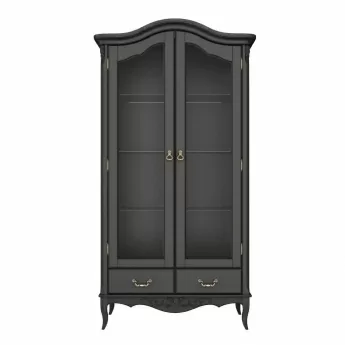 Витрина Classico Italiano Тиволи, 2-дверная, с зеркальной задней стенкой, черный, B603.1/BL