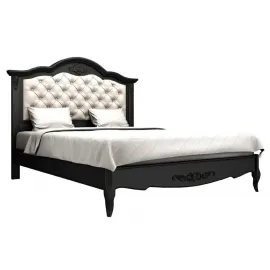 Кровать Classico Italiano Тиволи, 90x200 см, с мягкой спинкой, черный, B219/BL