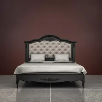 Кровать Classico Italiano Тиволи, 120x200 см, с мягкой спинкой, черный, B212/BL