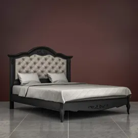 Кровать Classico Italiano Тиволи, 120x200 см, с мягкой спинкой, черный, B212/BL