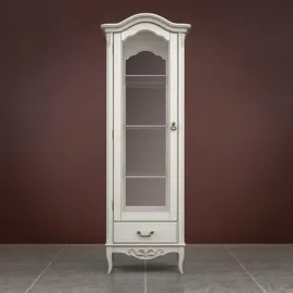 Витрина Classico Italiano Тиволи, 1-дверная, с зеркалом, левая, молочный, B602.1/L
