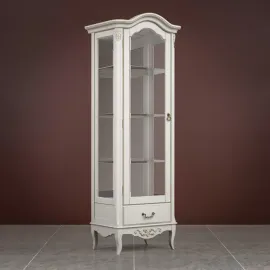 Витрина Classico Italiano Тиволи, 1-дверная, с зеркалом, левая, молочный, B602.1/L