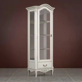 Витрина Classico Italiano Тиволи, 1-дверная, с зеркалом, левая, молочный, B602.1/L