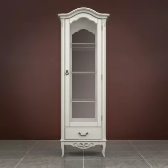 Витрина Classico Italiano Тиволи, 1-дв, правая, молочный, с зеркалом, B601.1/L