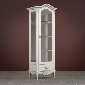 Витрина Classico Italiano Тиволи, 1-дв, правая, молочный, с зеркалом, B601.1/L