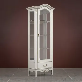 Витрина Classico Italiano Тиволи, 1-дв, правая, молочный, с зеркалом, B601.1/L