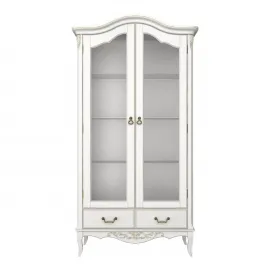 Витрина Classico Italiano Тиволи, 2-дверная, с зеркалом, молочный, B603.1/L