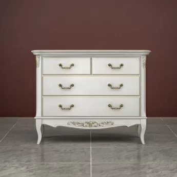 Комод Classico Italiano Тиволи, 4 ящика, молочный, B402/L