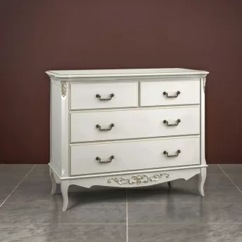 Комод Classico Italiano Тиволи, 4 ящика, молочный, B402/L