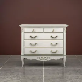 Комод Classico Italiano Тиволи, 5 ящиков, молочный, B405/L