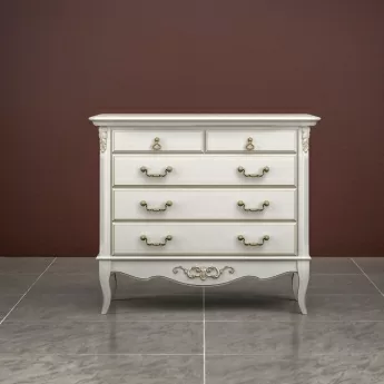 Комод Classico Italiano Тиволи, 5 ящиков, молочный, B405/L