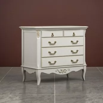 Комод Classico Italiano Тиволи, 5 ящиков, молочный, B405/L