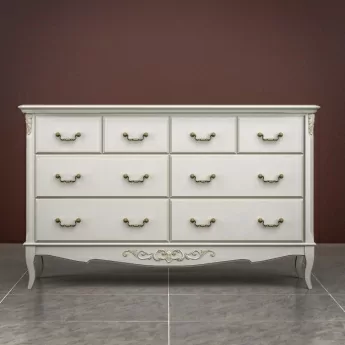 Комод Classico Italiano Тиволи, 8 ящиков, молочный, B408/L