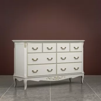 Комод Classico Italiano Тиволи, 8 ящиков, молочный, B408/L