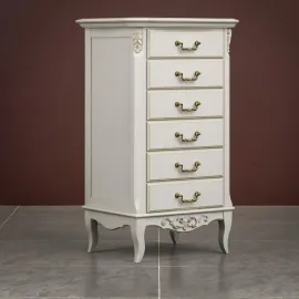 Комод высокий Classico Italiano Тиволи, 6 ящиков, молочный B406/L
