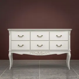 Консоль Classico Italiano Тиволи, 6 ящиков, молочный, B906/L
