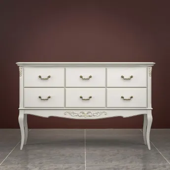 Консоль Classico Italiano Тиволи, 6 ящиков, молочный, B906/L
