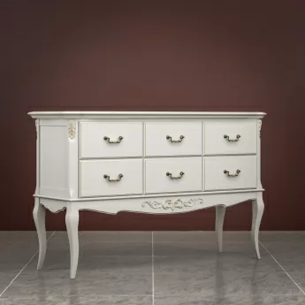 Консоль Classico Italiano Тиволи, 6 ящиков, молочный, B906/L