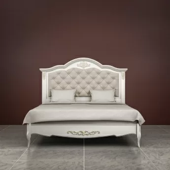 Кровать Classico Italiano Тиволи, 90x200 см, с мягкой спинкой, молочная, B219/L