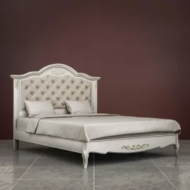 Кровать Classico Italiano Тиволи, 90x200 см, с мягкой спинкой, молочная, B219/L
