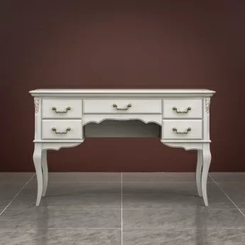 Туалетный стол Classico Italiano Тиволи, пять ящиков, молочный, B704/L