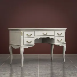 Туалетный стол Classico Italiano Тиволи, пять ящиков, молочный, B704/L