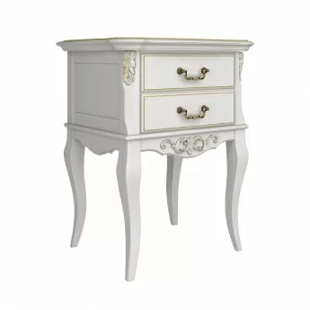 Тумба приставная Classico Italiano Тиволи, 2 ящика, молочная, B302/L