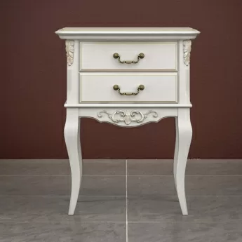 Тумба приставная Classico Italiano Тиволи, 2 ящика, молочная, B302/L