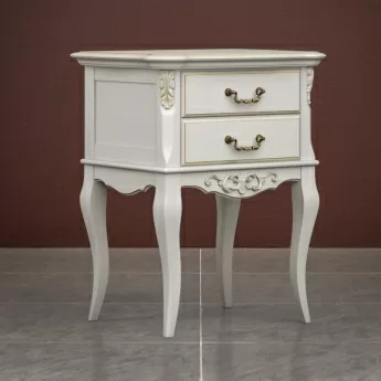 Тумба приставная Classico Italiano Тиволи, 2 ящика, молочная, B302/L