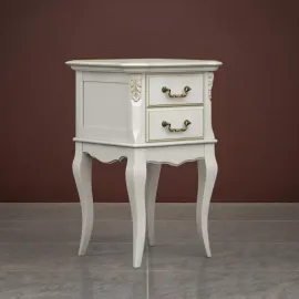 Тумба приставная узкая, Classico Italiano Тиволи, 2 ящика, молочная, B307/L