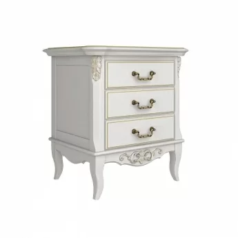 Тумба прикроватная Classico Italiano Тиволи, 3 ящика, молочная, B303/L