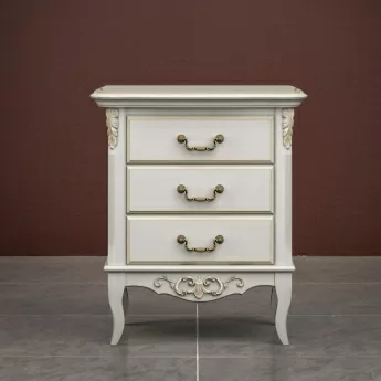 Тумба прикроватная Classico Italiano Тиволи, 3 ящика, молочная, B303/L