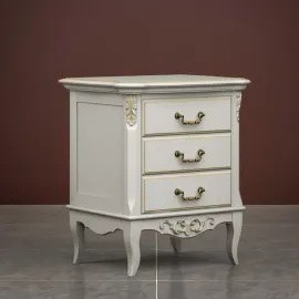 Тумба прикроватная Classico Italiano Тиволи, 3 ящика, молочная, B303/L