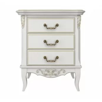 Тумба прикроватная Classico Italiano Тиволи, 3 ящика, молочная, B303/L