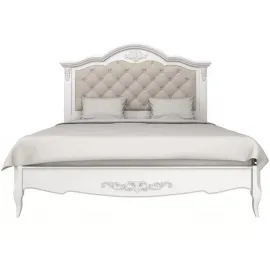 Кровать Classico Italiano Тиволи, 90x200 см, с мягкой спинкой, молочная, B219/L