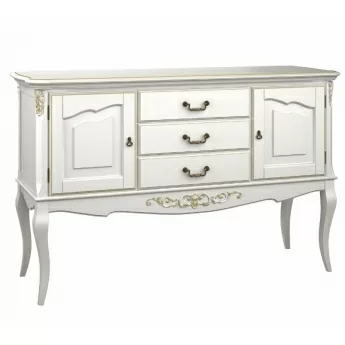 Консоль Classico Italiano Тиволи, 3 ящика + 2 дверки, молочный, B907/L