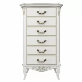 Комод высокий Classico Italiano Тиволи, 6 ящиков, молочный B406/L