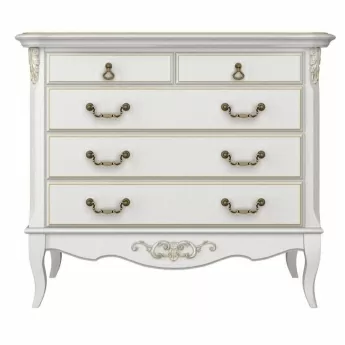 Комод Classico Italiano Тиволи, 5 ящиков, молочный, B405/L
