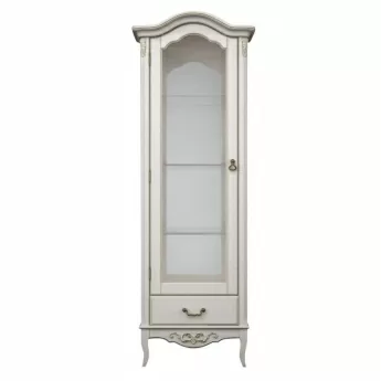 Витрина Classico Italiano Тиволи, 1-дверная, с зеркалом, левая, молочный, B602.1/L