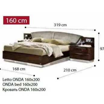Кровать Onda Walnut Camelgroup 160x200 см, размеры