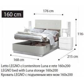 Кровать Legno Onda Walnut Camelgroup 160, с контейнером