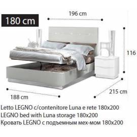 Кровать Legno Onda Walnut Camelgroup 180, с контейнером