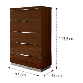 Комод высокий Onda Walnut Camelgroup, размеры