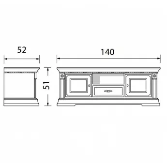 Тумба ТВ средняя Palazzo Ducale Laccato Prama 71BO02