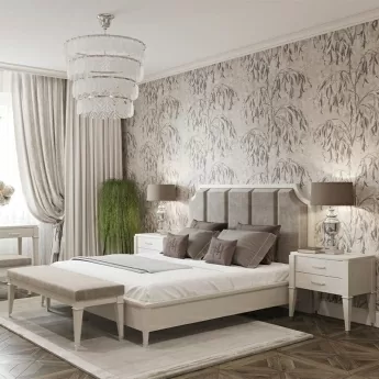 Кровать 180х200 Salerno Fratelli Barri, Бежевый матовый, ткань PIANO 04, FB.BD.SL.646