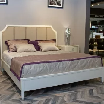 Кровать 180х200 Salerno Fratelli Barri, Бежевый матовый, ткань PIANO 04, FB.BD.SL.646