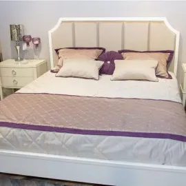 Кровать 180х200 Salerno Fratelli Barri, Бежевый матовый, ткань PIANO 04, FB.BD.SL.646
