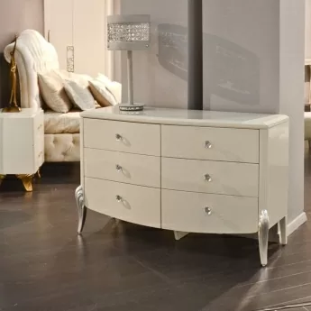 Комод  с 6-ю ящиками Fratelli Barri Roma, бежевый лак, FB.CH.RM.671