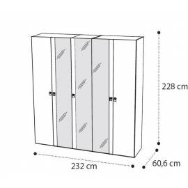 Шкаф 5 дверный Onda Walnut Camelgroup с зеркалами